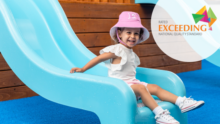 Child playing in childcare playground