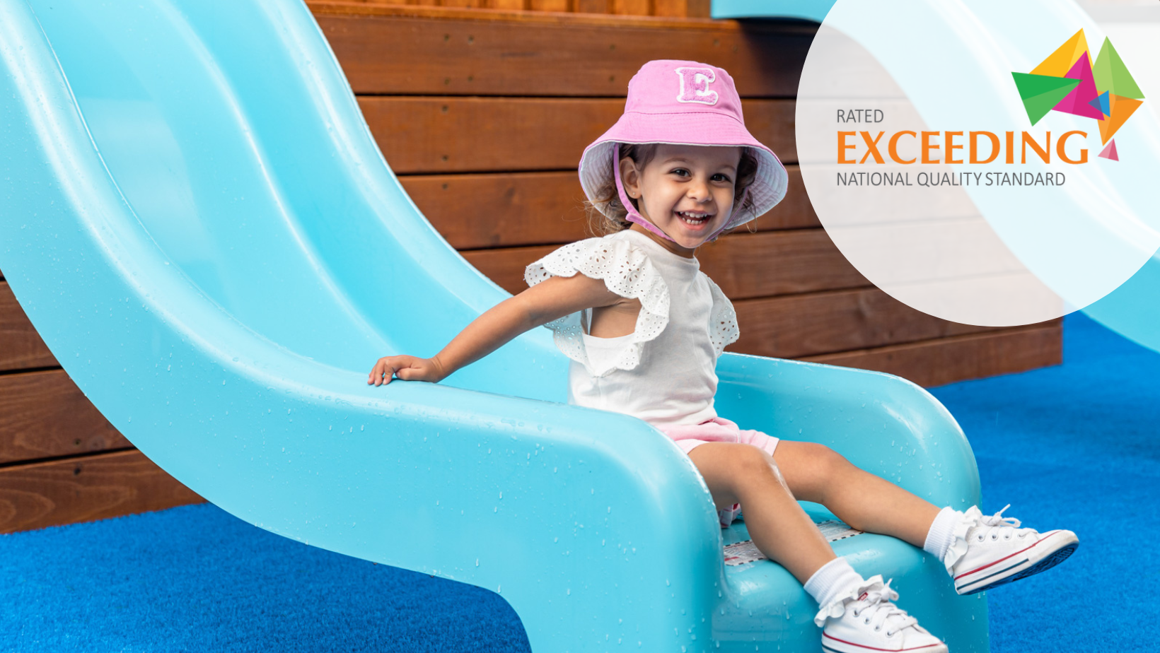 Child playing in childcare playground