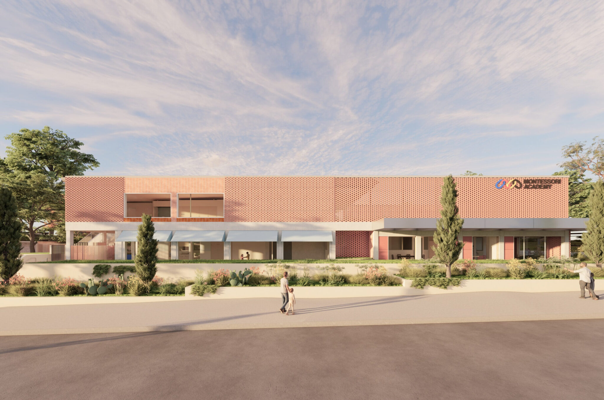 Facade render of new Montessori Academy Childcare in Punchbowl